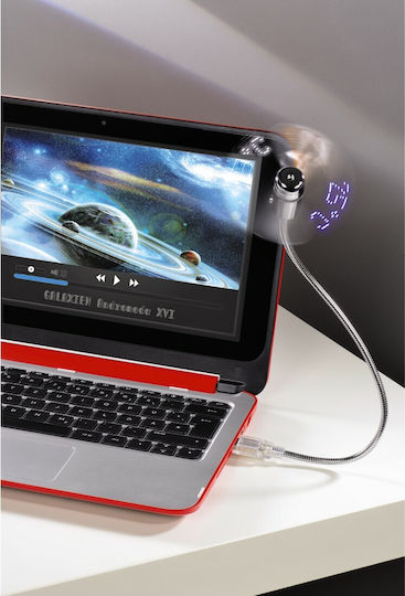 HAMA USB Fan Ανεμιστηράκι USB Ασημί