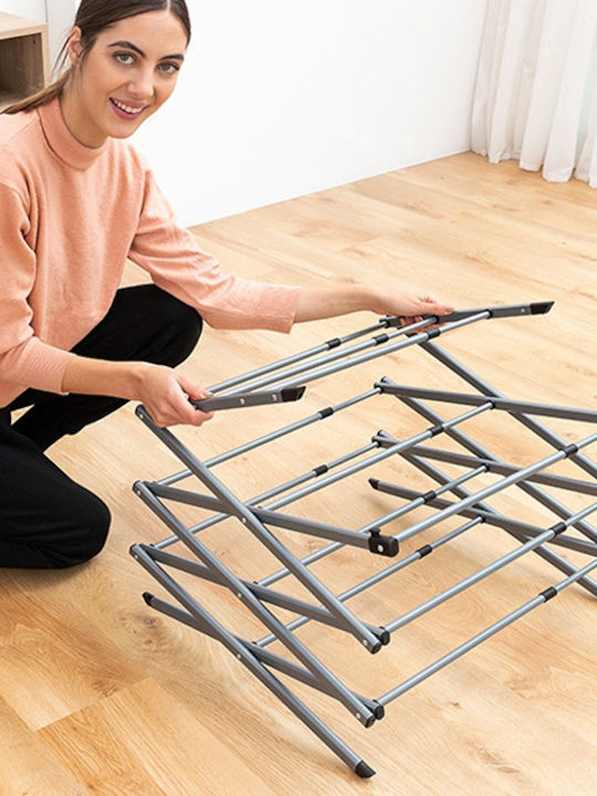 InnovaGoods Cloxy Metallic Folding Floor Clothes Drying Rack 74x103cm