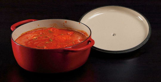 Lodge Βαθιά Κατσαρόλα από Μαντέμι 7.38lt / 36cm Red
