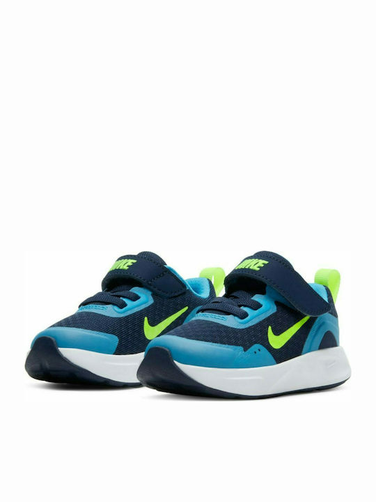 Wearallday Tdv Kids Sports Shoes Running with Hoop & Loop Closure Blue