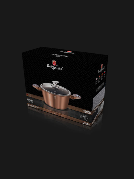 Berlinger Haus Metallic Line Deep Pot made of Aluminum 6.1lt / 28cm Rose Gold