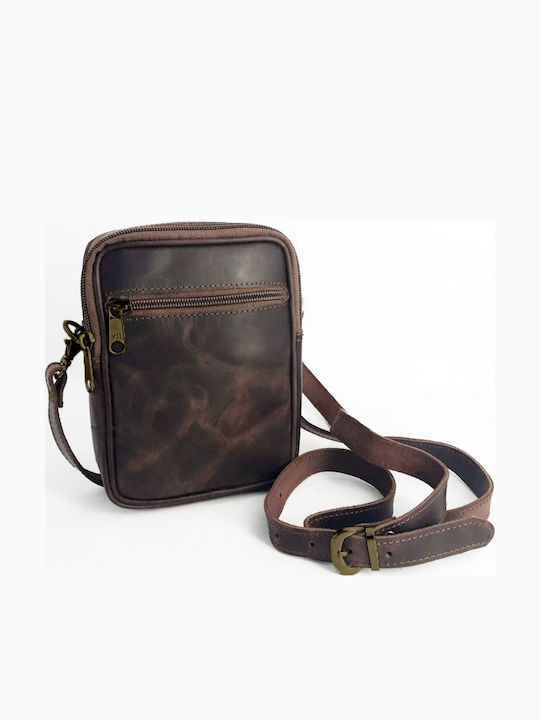 Leder Herrentasche Schulter / Crossbody Braun