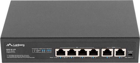 Lanberg RSFE-4P-2FE-60 Unmanaged L2 PoE+ Switch με 4 Θύρες Ethernet