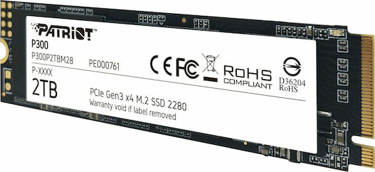 Patriot P300 SSD 2TB M.2 Type With PCI Express 3.0 Connection P300P2TBM28