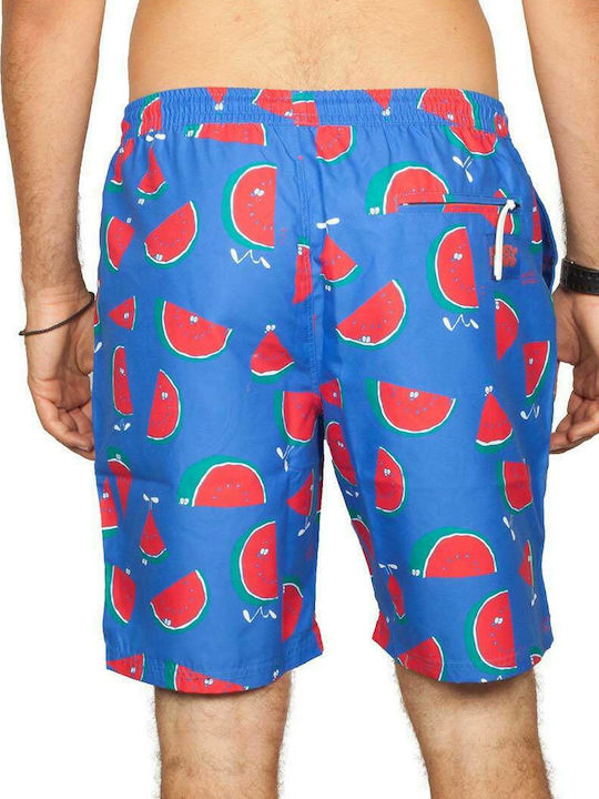 Lousy Livin Melons Herren Badebekleidung Bermuda Blau mit Mustern LUSSMEL