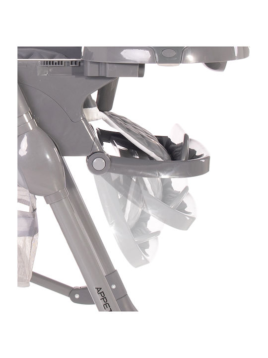 Lorelli Appetito Foldable Baby Highchair with Metal Frame & Fabric Seat Grey
