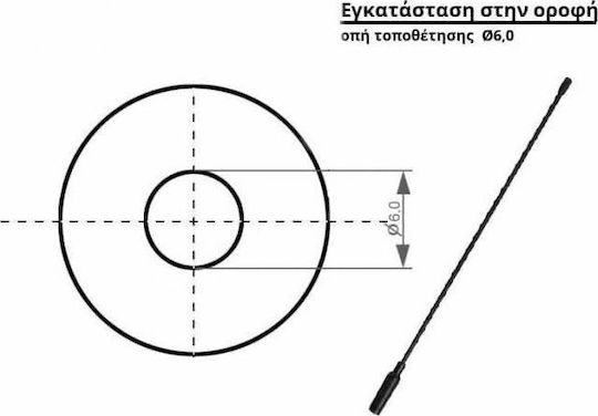 Blow Car Antenna Roof Threaded 30cm for Radio