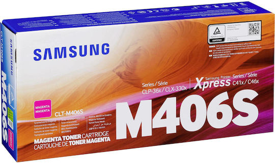 Samsung CLT-M406S Original Toner Laser Printer Magenta 1000 Pages (SU252A)