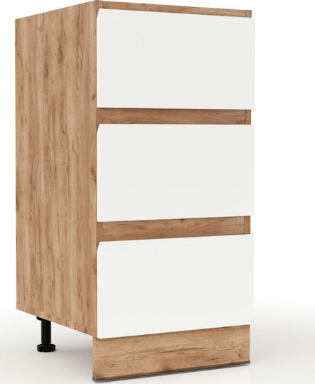 Επιδαπέδια Συρταριέρα Κουζίνας Soft 40x46x81.5cm Λευκό