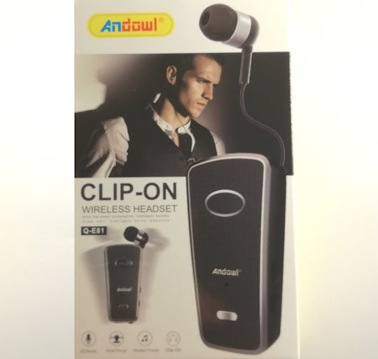 Andowl Q-E81 In-ear Bluetooth Handsfree Ακουστικό Πέτου Μαύρο