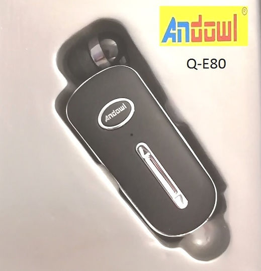 Andowl Q-E80 In-ear Bluetooth Handsfree Ακουστικό Πέτου Μαύρο