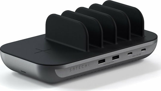 Satechi Βάση Φόρτισης με 2 Θύρες USB-A και 2 Θύρες USB-C 12W Space Grey (Dock5 Multi-Device)