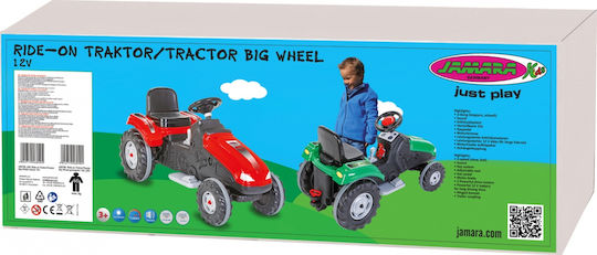 Kids 12V Electric Ride On Tractor Big Wheel Green