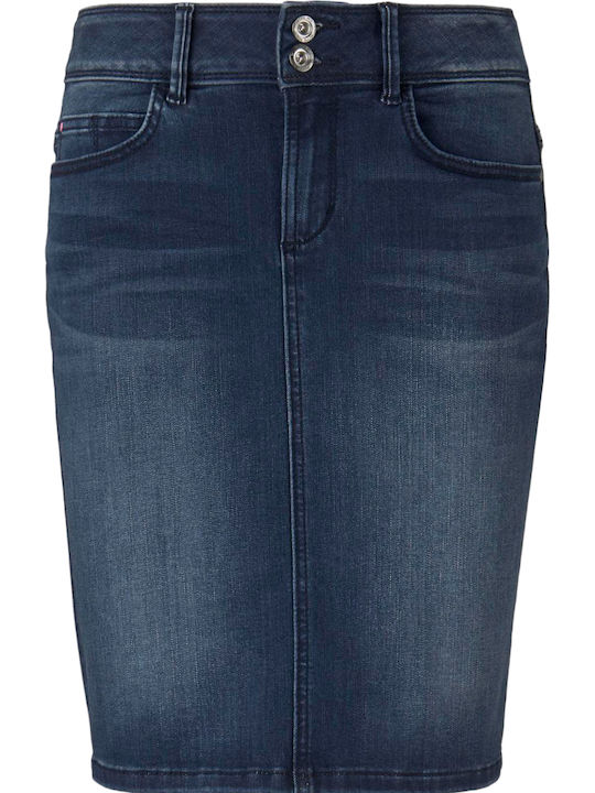 Denim High-waisted Mini Skirt Blue