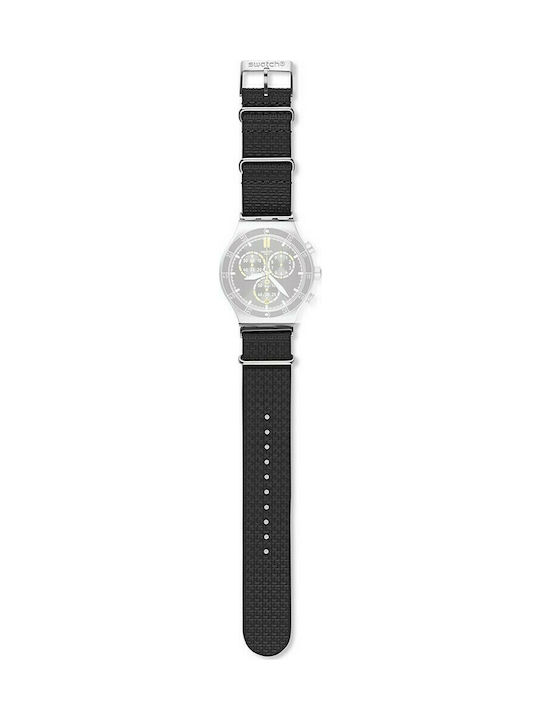 Swatch Teeth Leather Strap Black 21mm