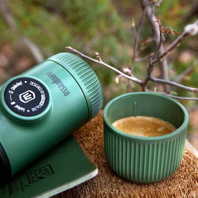 Wacaco Nanopresso Φορητή Μηχανή Καφέ για Camping με Θήκη Πράσινο Χρώμα