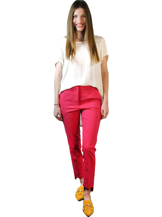 Women's Fabric Capri Pants Fuchsia