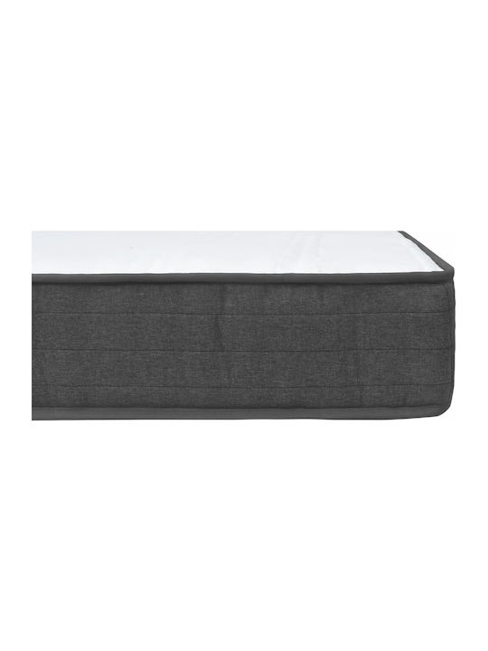 vidaXL King Size Upholstered Fabric Bed Dark Gray with Slats and Mattress 200x200cm