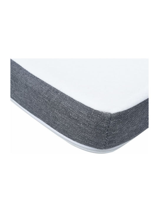 vidaXL King Size Upholstered Fabric Bed Dark Gray with Slats and Mattress 200x200cm
