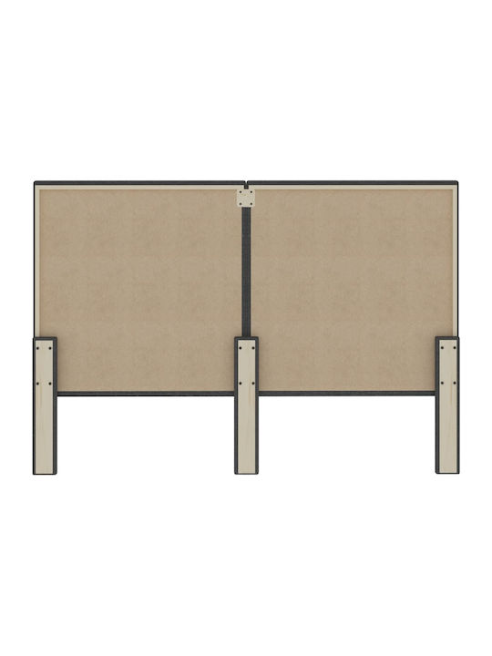 Doppelbett Mit Stoff Dunkelgrau Mit Lattenrost Für Matratze 140x200cm