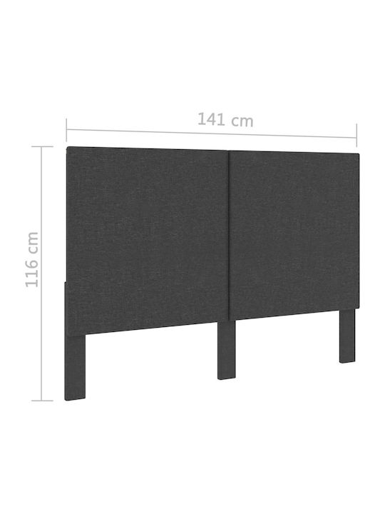 Doppelbett Mit Stoff Dunkelgrau Mit Lattenrost Für Matratze 140x200cm
