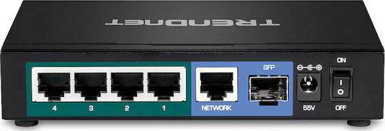 Trendnet TPE-TG611 Unmanaged L2 PoE+ Switch with 6 Gigabit (1Gbps) Ethernet Ports and 1 SFP Port