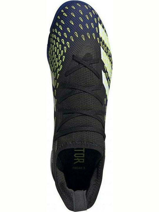 adidas Predator Freak.3 Футболни Обувки с Гумена Подметка Основно Черно / Облачно Бяло / Соларно Жълто