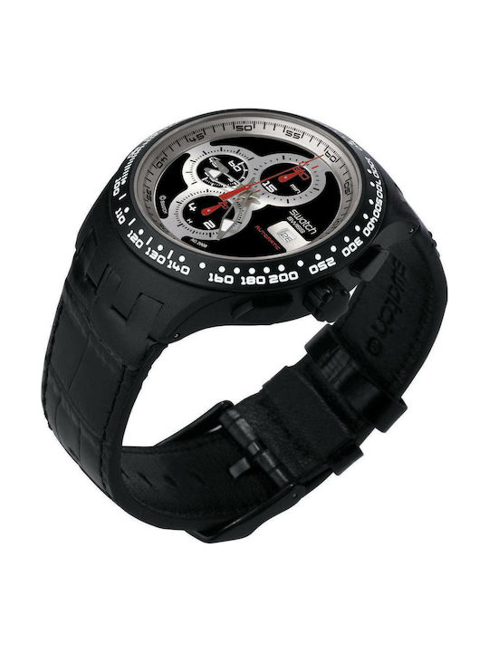 Swatch Right Track Leather Strap Black 22mm