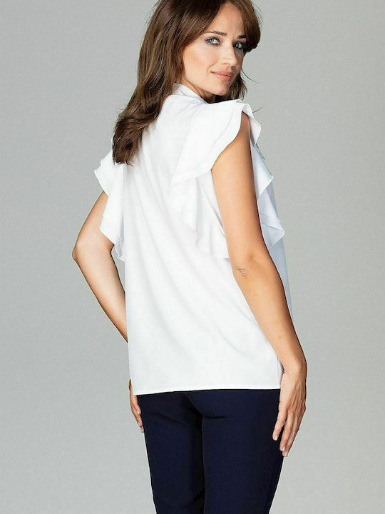 Lenitif K482 Women's Short Sleeve Shirt White