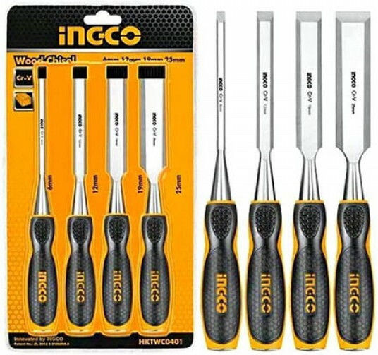 Ingco Skewed Chisel 6mm with Plastic Handle 4pcs