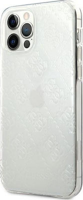 Guess 4G 3D Pattern Collection Silicone Back Cover Transparent (iPhone 12 / 12 Pro)