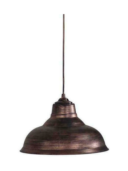 Heronia Public 1L Vintage Κρεμαστό Φωτιστικό Μονόφωτο Καμπάνα με Ντουί E27 σε Χάλκινο Χρώμα