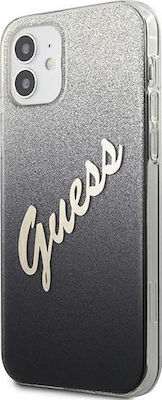 Guess Glitter Gradient Script Coperta din spate Plastic Multicolor (iPhone 12 mini) GUHCP12SPCUGLSBK