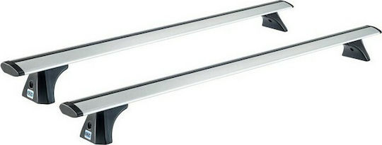Cruz Μπάρες Οροφής Αλουμινίου Airo T 128εκ. Universal (Σετ με πόδια) Ασημί