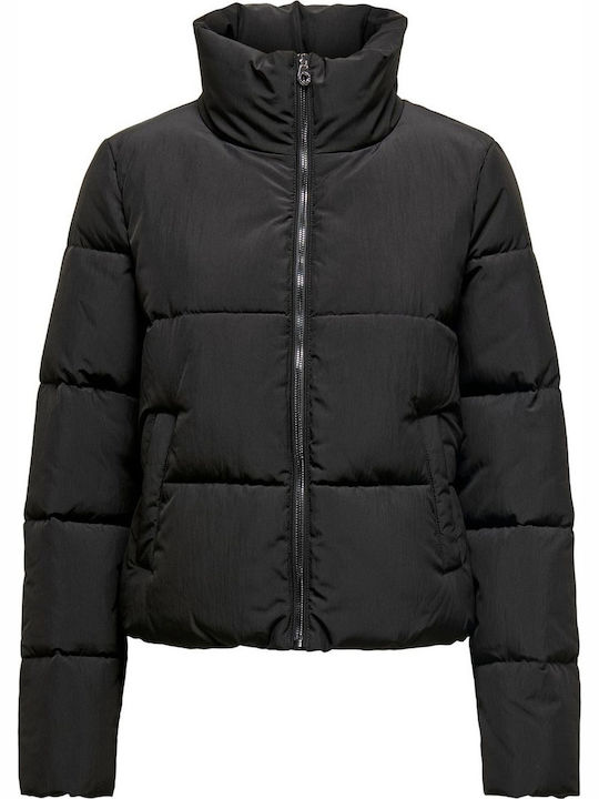 Dolly Crop Γυναικείο Puffer Μπουφάν για Χειμώνα Μαύρο