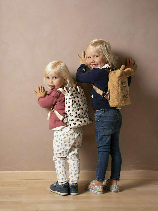 Childhome My First Leopard Kids Bag Backpack Beige 23cmx7cmx23cmcm