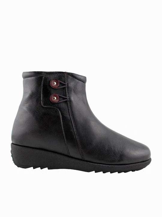 TC2258 Leder Stiefeletten Damen Schwarz