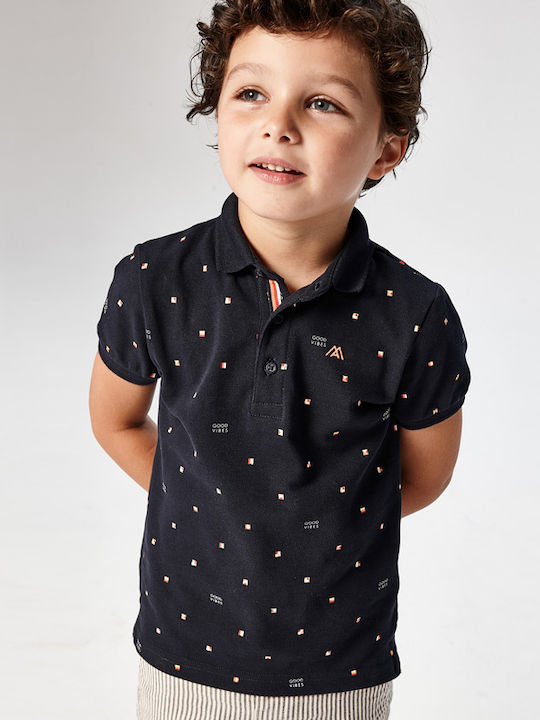 Mayoral Kids Polo Short Sleeve Navy Blue