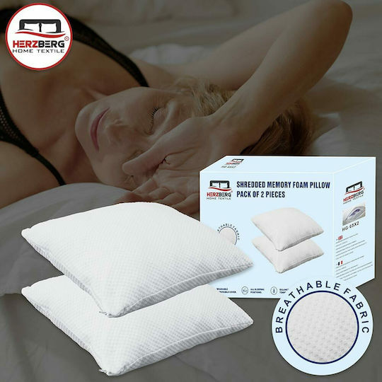 Herzberg Μαξιλάρι Ύπνου Memory Foam Ανατομικό 50x60cm 2τμχ
