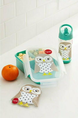 3 Sprouts Πλαστικό Παγούρι με Καλαμάκι Owl 350ml