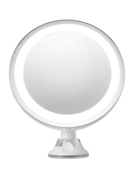 Adler Magnifying Round Bathroom Mirror Led made of Metal 20x20cm Silver