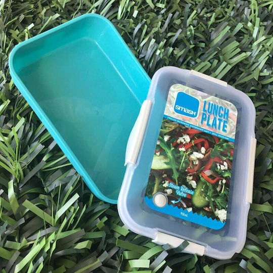 Smash Smash Plate Кутия за обяд Пластмаса Тюркоаз Подходяща за микровълнова фурна 1000мл 1бр