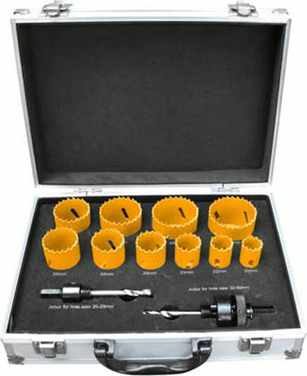 Ingco Hole Saw Set Bi-Metal with Diameter από 20mm έως 50mm for Wood, Metal and Plastic