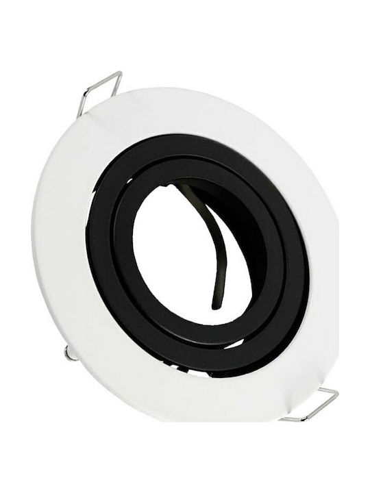 V-TAC Spot Rotund Metalic De Tavan Cu LED Încorporat Și Lumină Bianco Reglabilă Alb 10x10cm