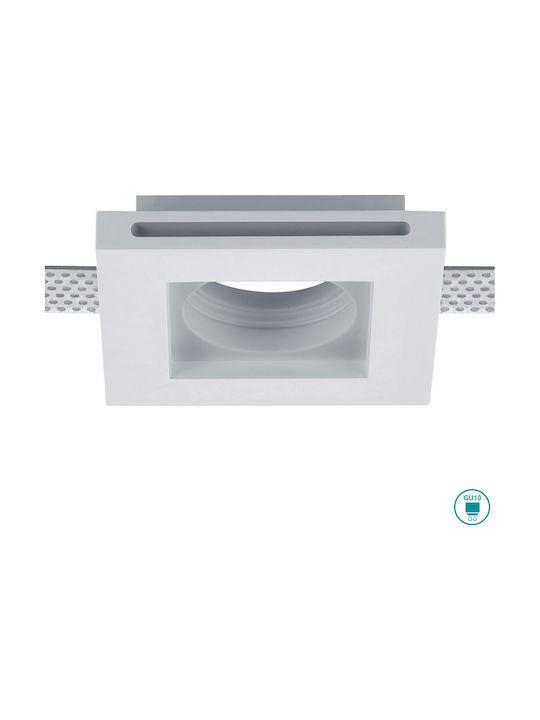 Trio Lighting Tatra Pătrat Tencuială Spot Încorporat cu Soclu GU10 Alb 10x10cm. 1buc