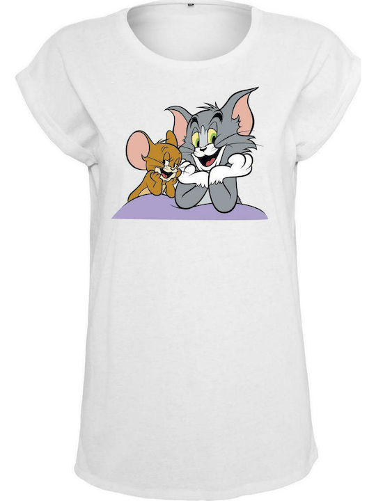 Tom Jerry Pose MC588 Damen T-Shirt Weiß