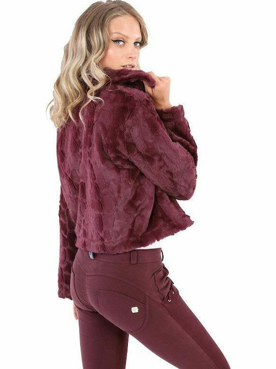 Freddy Women's Short Fur Burgundy