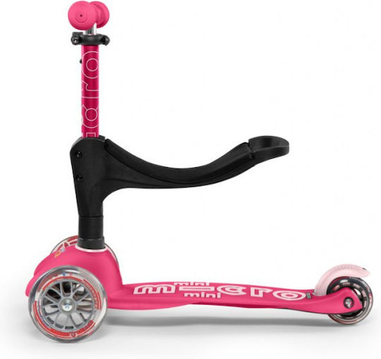 Micro Kids Scooter Foldable Mini 3 In 1 Deluxe Plus 3-Wheel with Seat for 1-5 Years Fuchsia