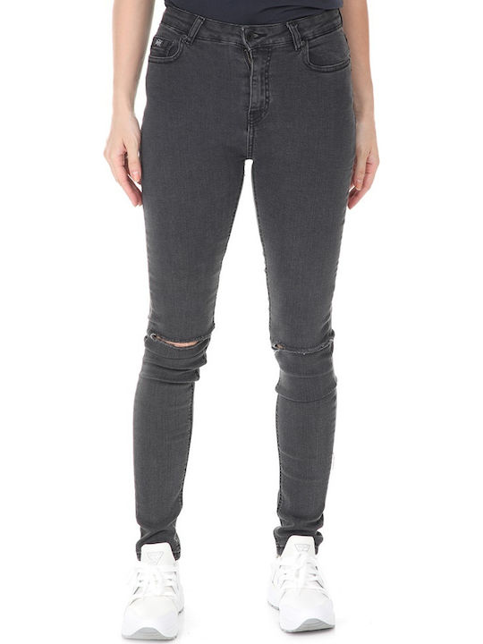 Γυναικείο Jean Παντελόνι με Σκισίματα σε Skinny Εφαρμογή Μαύρο