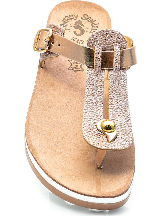 Mirabella Leather Women's Flat Sandals Anatomic Rosegold